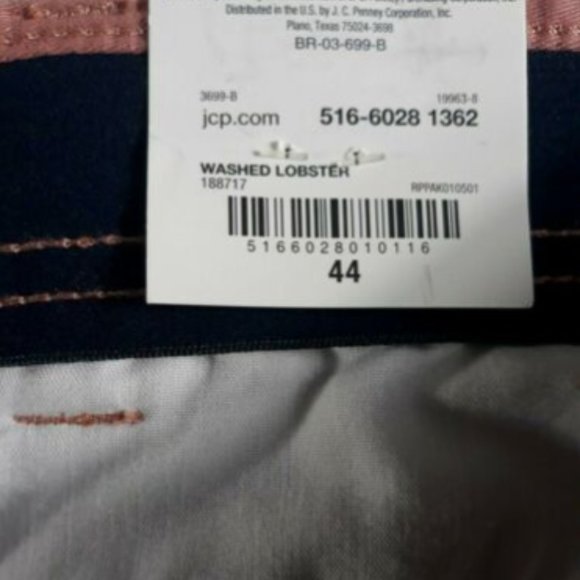 St. John's Bay Men's Power Stretch Chino Shorts Size 44 Washed Lobster Color - Picture 11 of 11